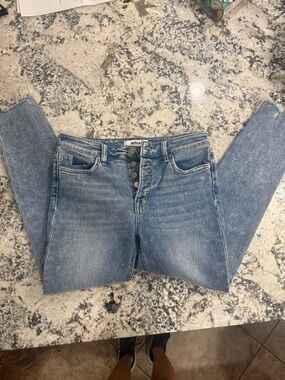 Mica High-Rise Light Blue Button-Fly Slim Jeans